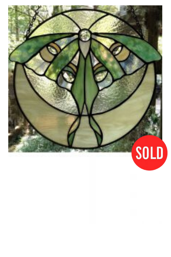 Stained Glass Luna Moth